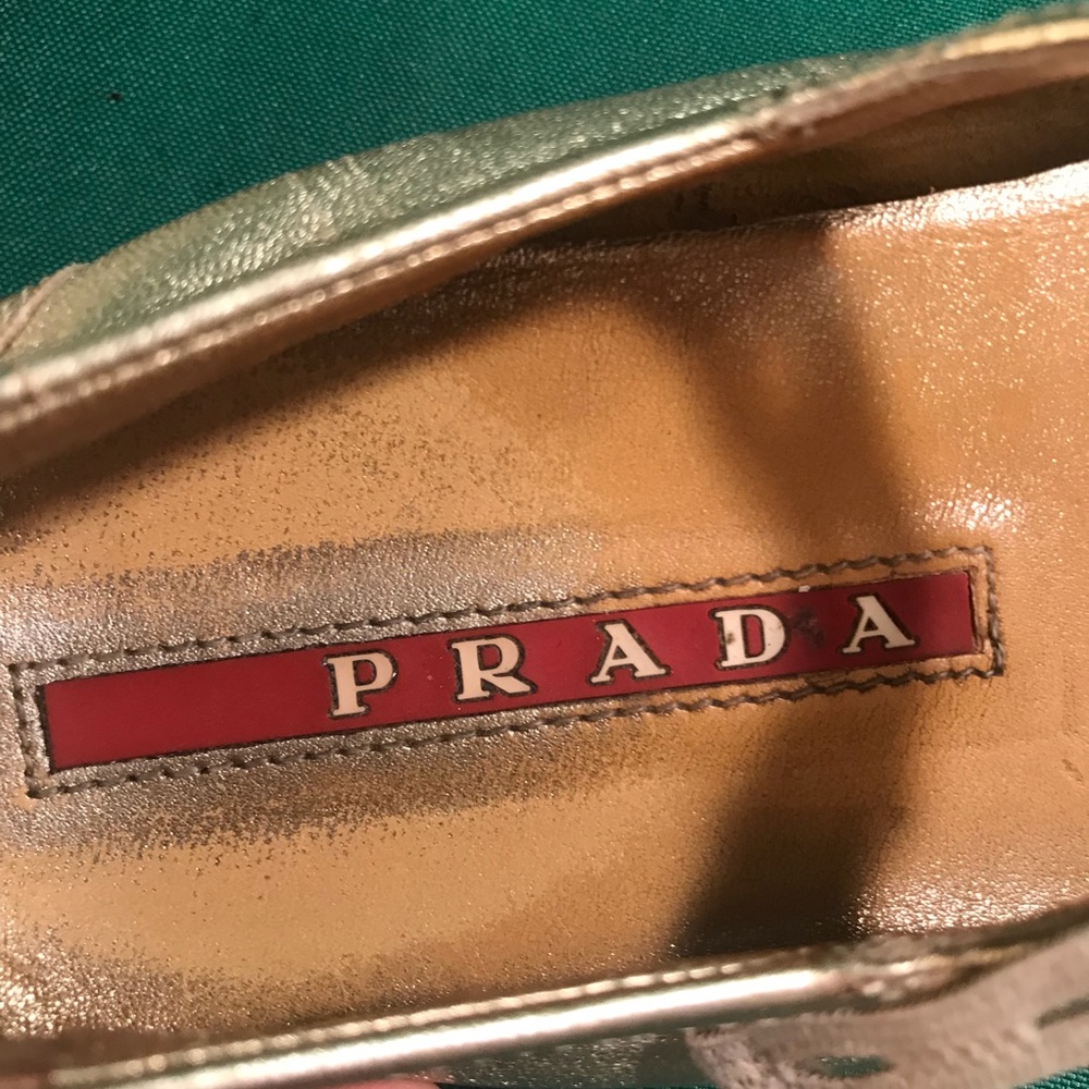 Gold Prada Ballet Flats - Picture 3 of 5